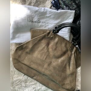 Kenneth Cole New York contemporary carry all expandable tote leather